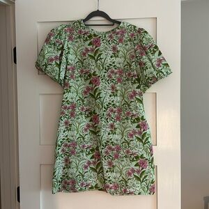 Olivia James the label Louisa green floral shift mini dress XS